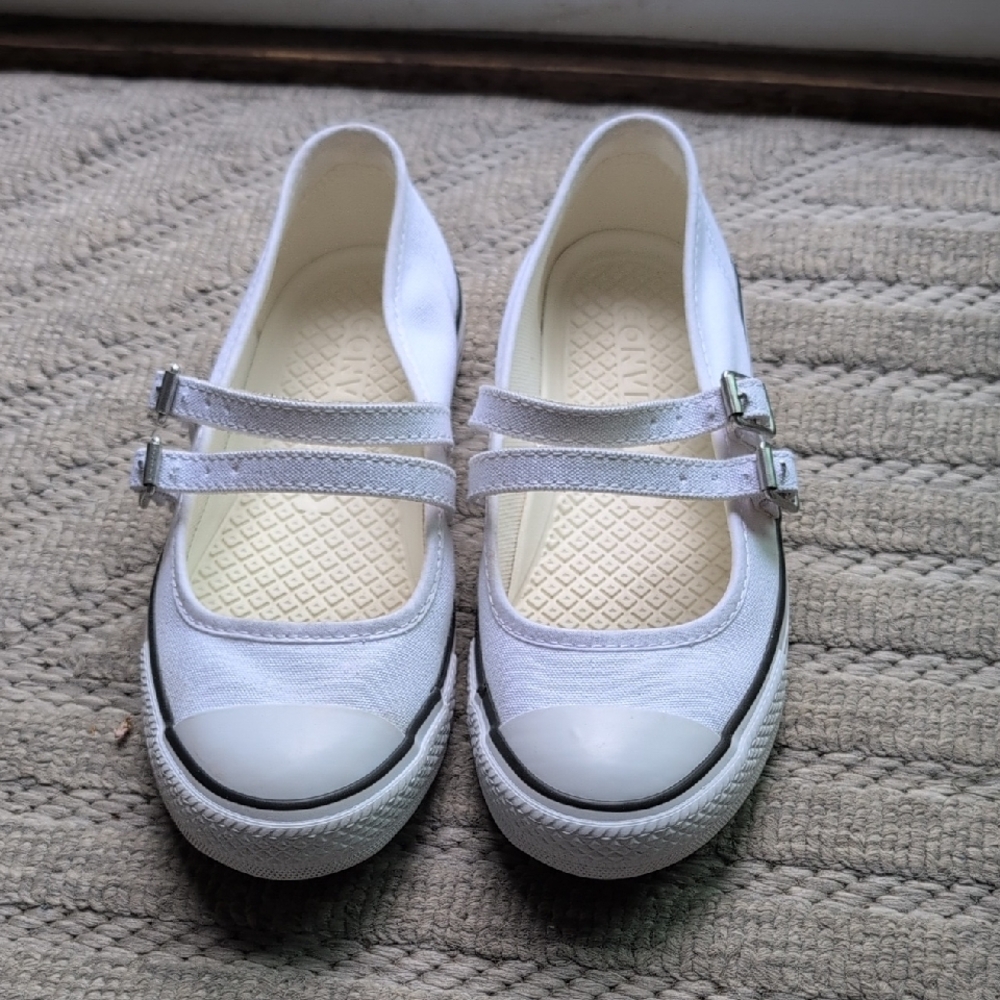 White Mary Jane Sneakers